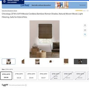 Moose Cordless Bamboo Roman Shades